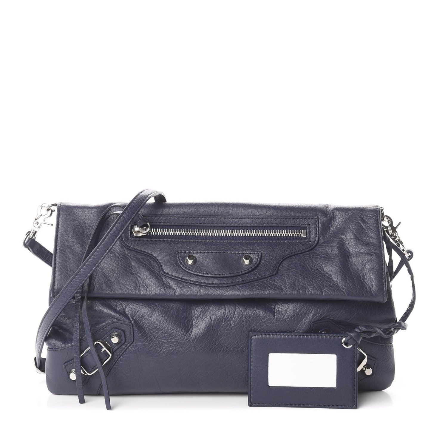 Agneau Classic Silver Hardware Envelope Clutch Gris Chartreux