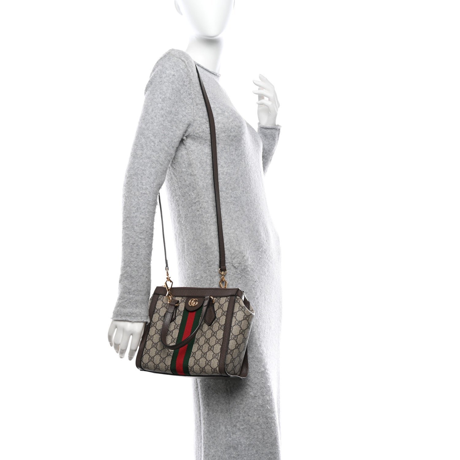 Gucci GG Supreme Monogram Small Ophidia Tote Bag Brown 2 of 10