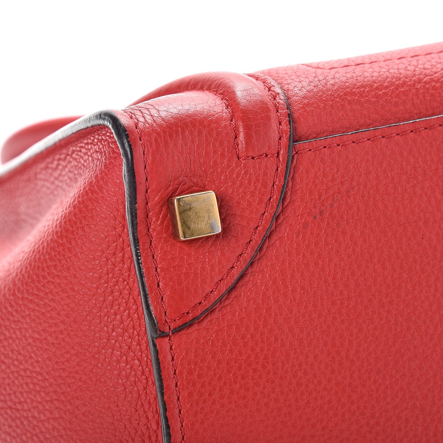 Drummed Calfskin Micro Luggage Coquelicot
