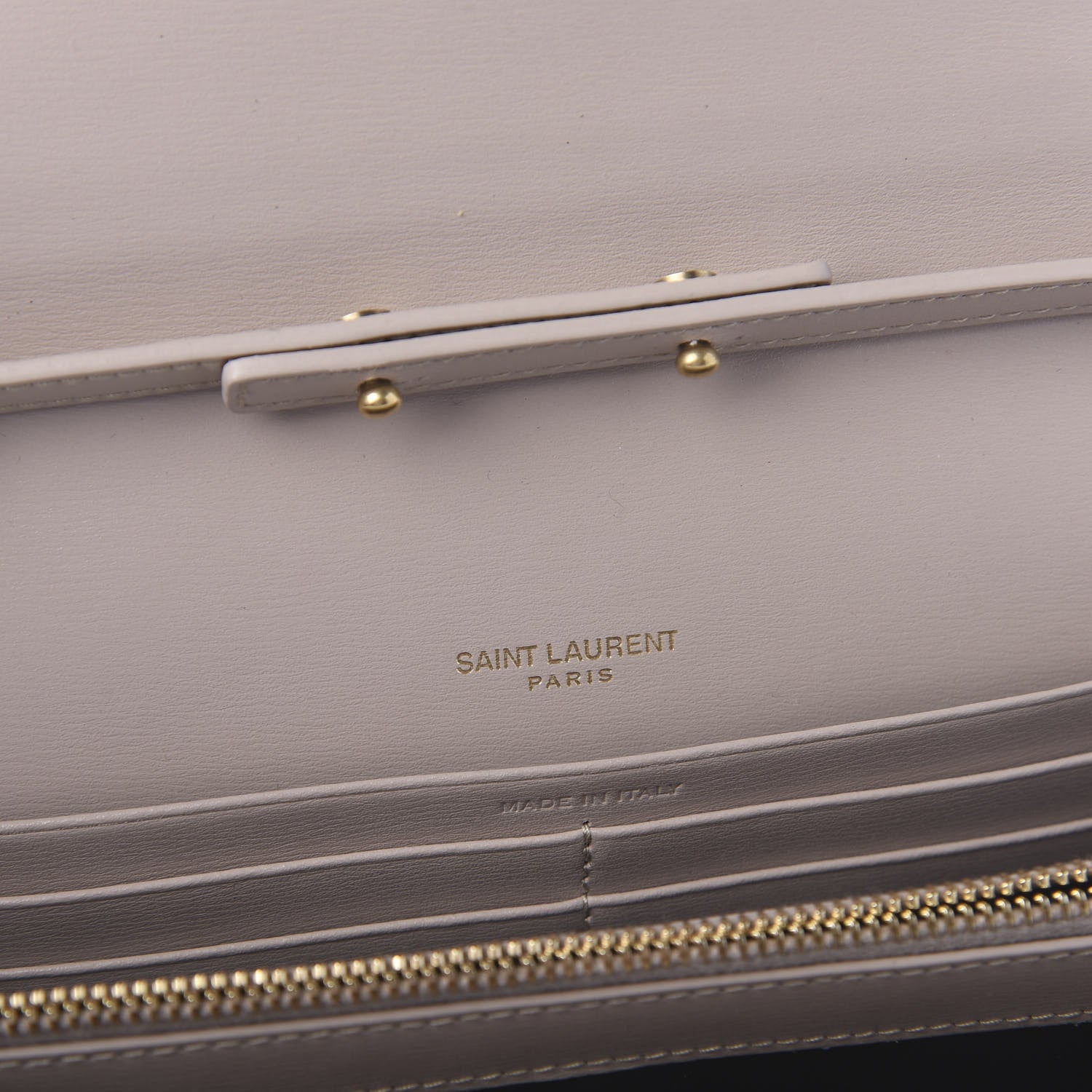 Saint Laurent Smooth Calfskin Sulpice Monogram Chain Wallet Light Natural 8 of 9