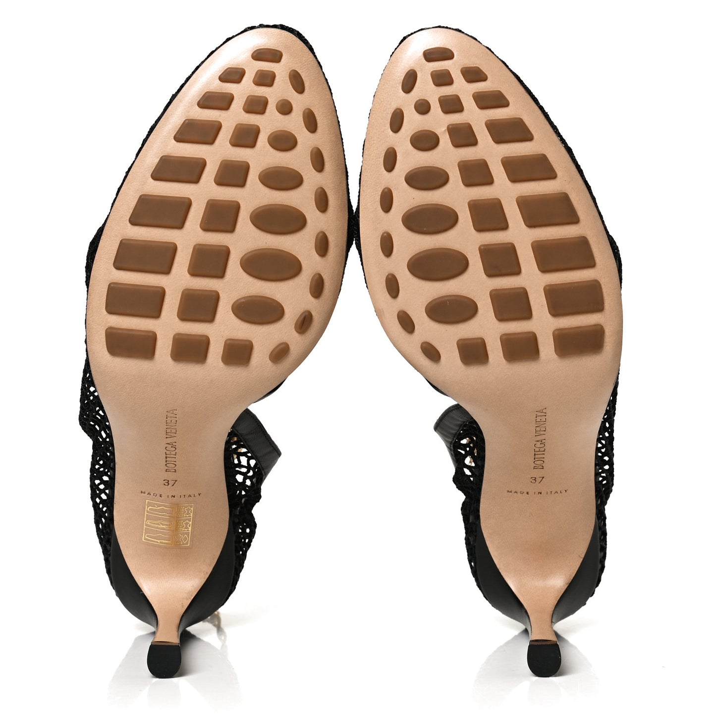 Mesh Nappa Chunky Chain Sandals 37 Black