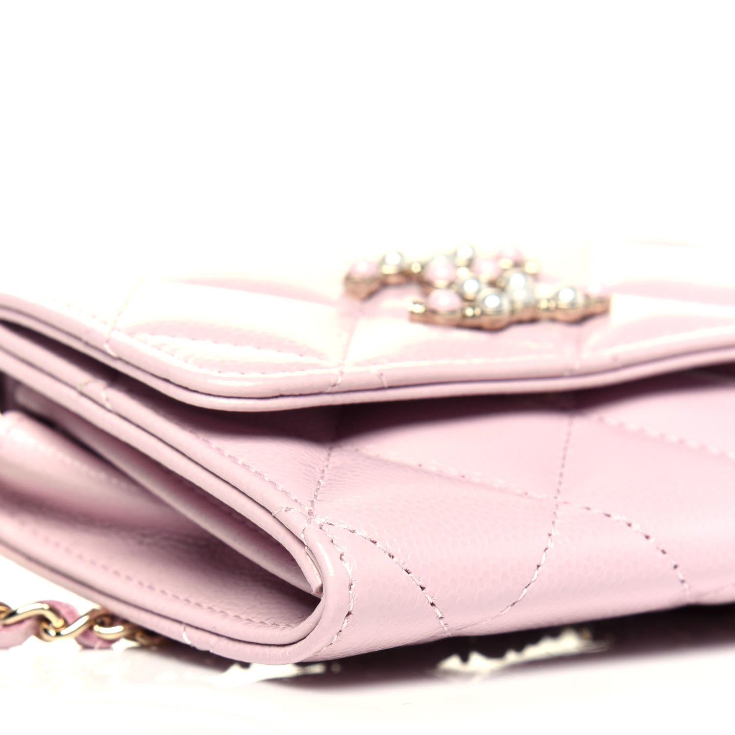 Chanel Caviar Quilted Coco Candy Card Holder On Chain Light Pink 10 of 12