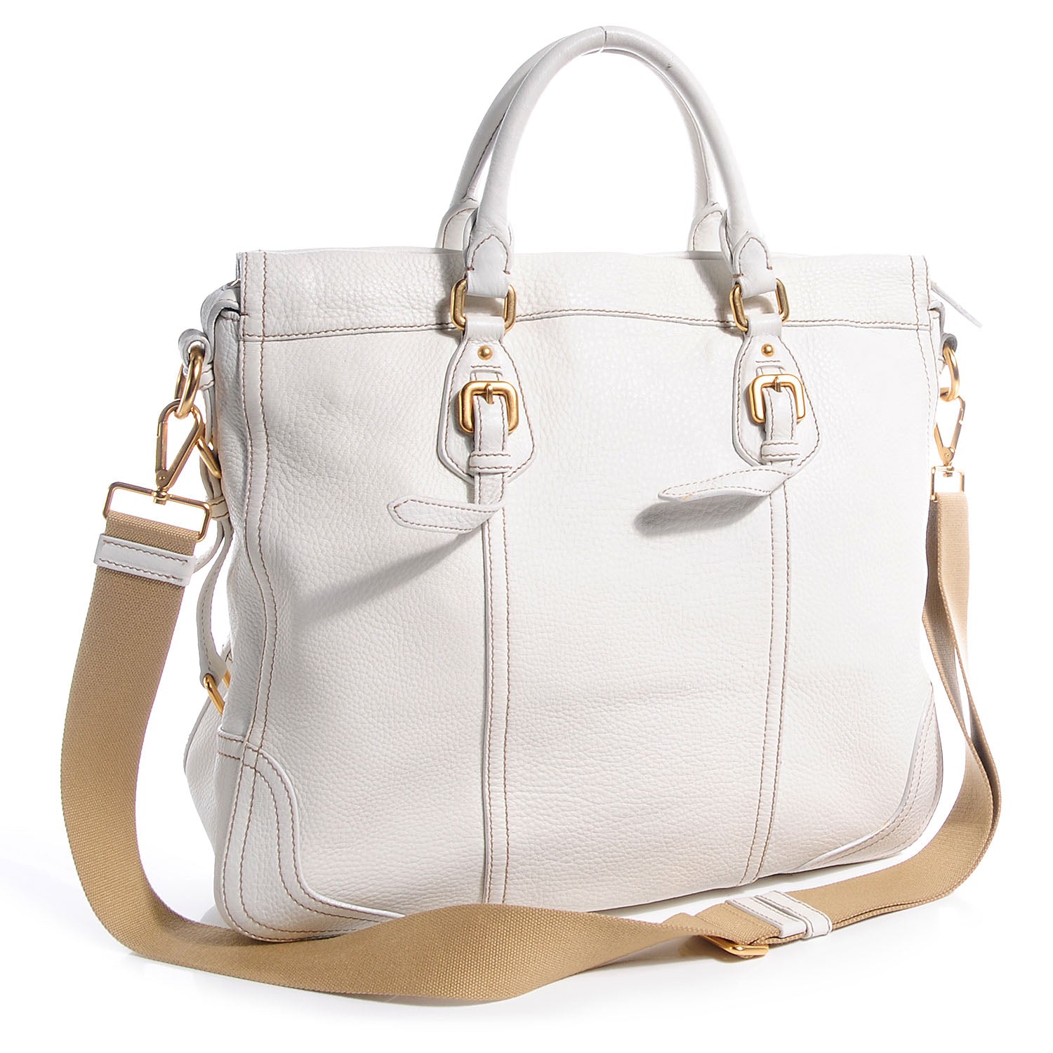 Prada Vitello Daino Tote Talco 3 of 10