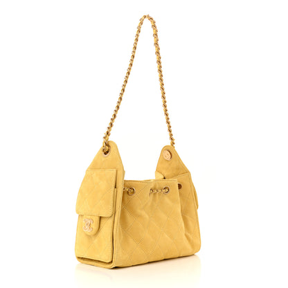 Chanel Suede Quilted Mini Chanel 25 Handbag Yellow 5 of 19