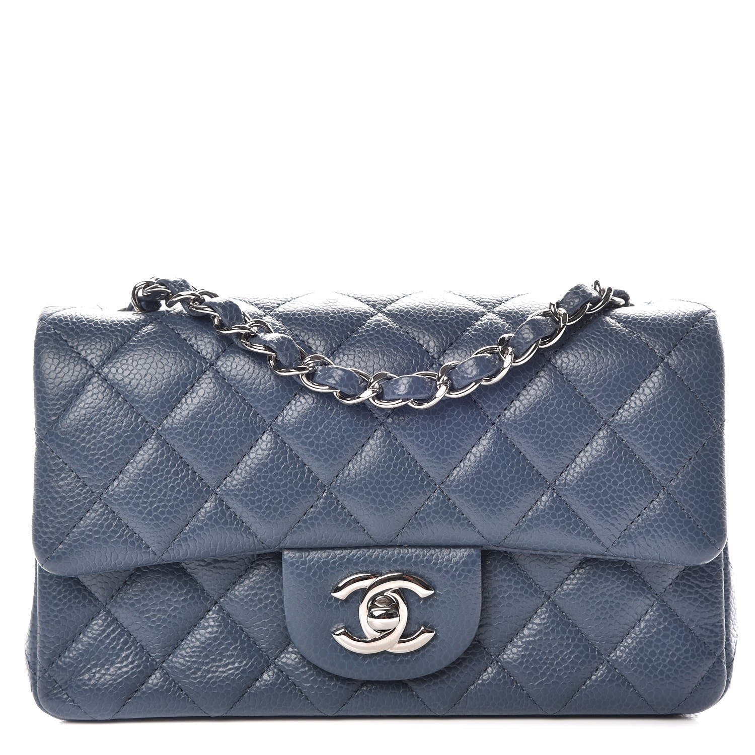 Chanel Caviar Quilted Mini Rectangular Flap Blue 1 of 10