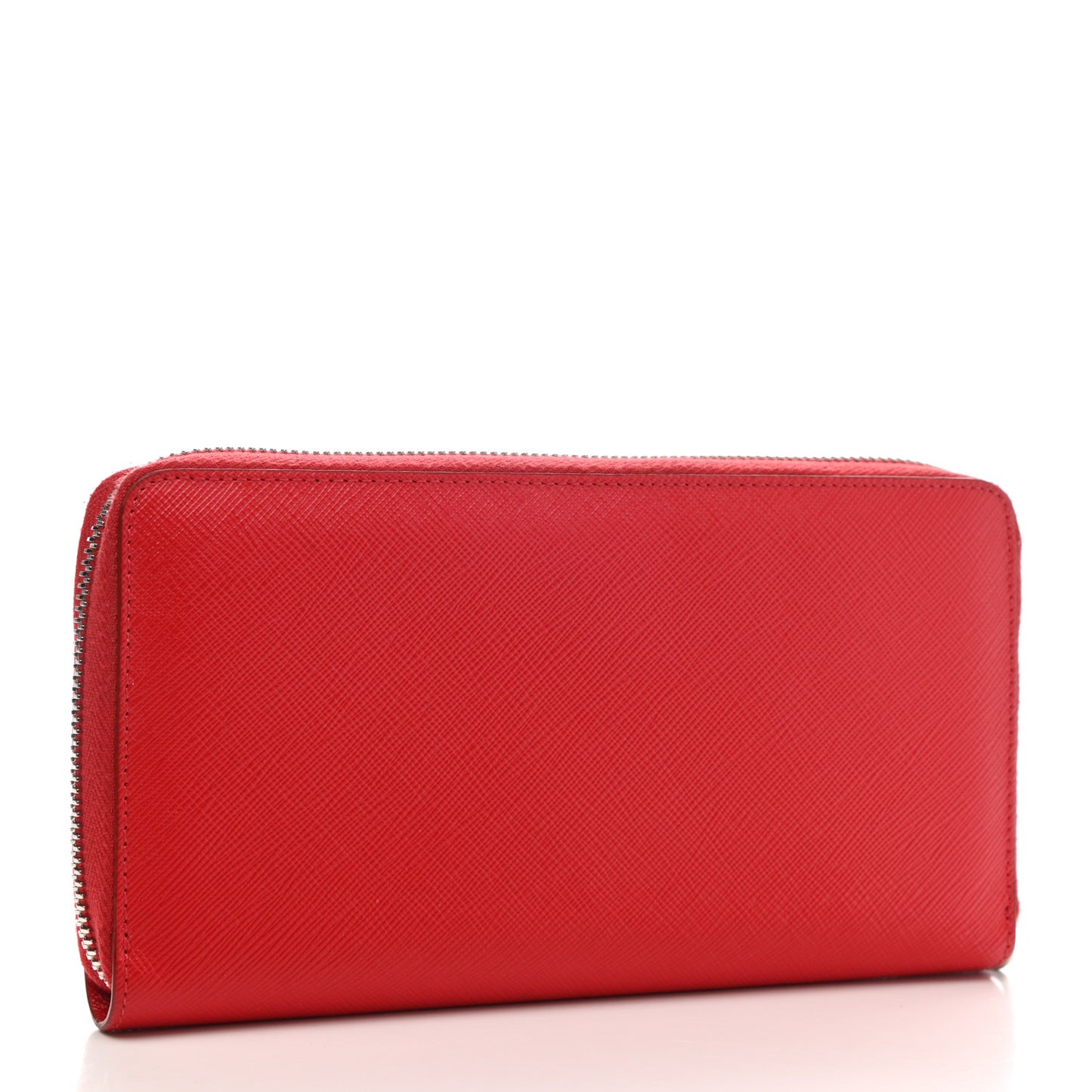 Textured Coated Canvas Bambi Print Zip Around Wallet Red