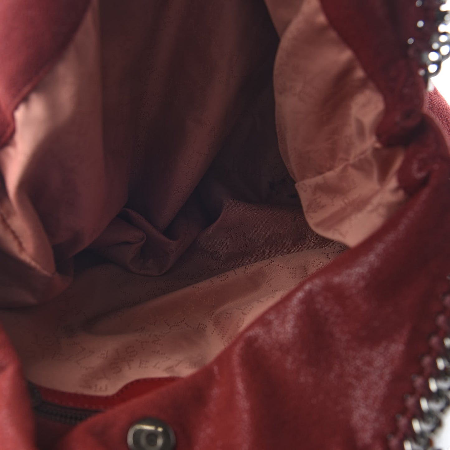 Shaggy Deer Falabella Fold Over Tote Burgundy