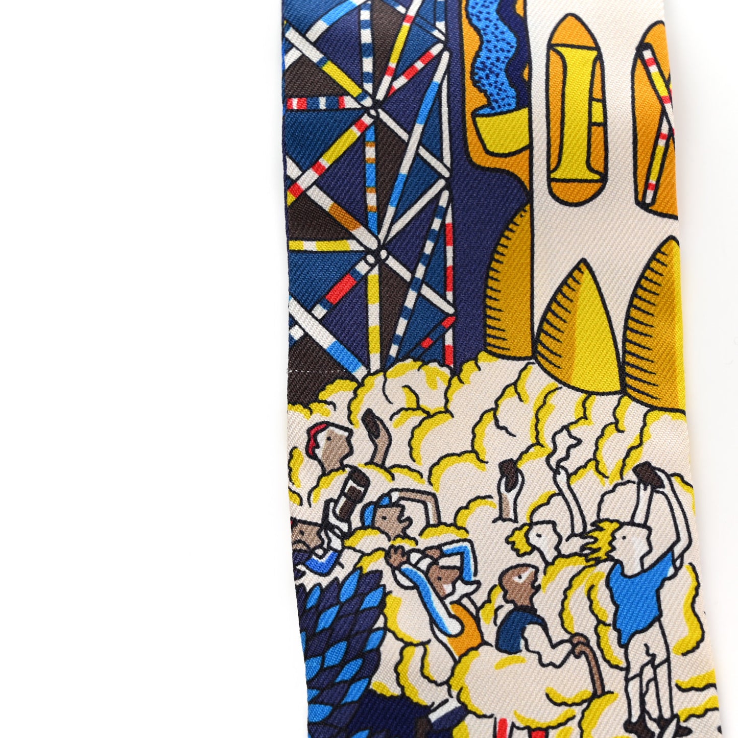 Silk Exposition Universelle Twilly Bleu Jaune Vif Rouge