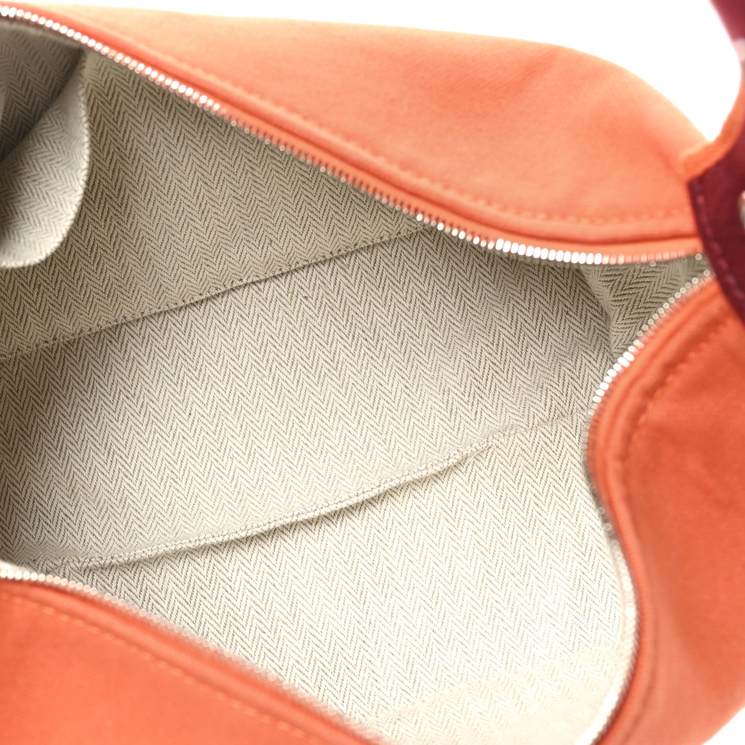 Hermes Canvas Small Bride-A-Brac Pouch Orange Burgundy 5 of 7