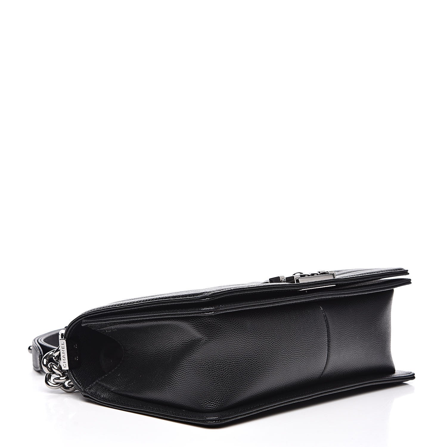 Chanel Caviar Chevron Quilted Medium Boy Flap Black 4 of 12
