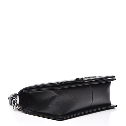 Chanel Caviar Chevron Quilted Medium Boy Flap Black 4 of 12