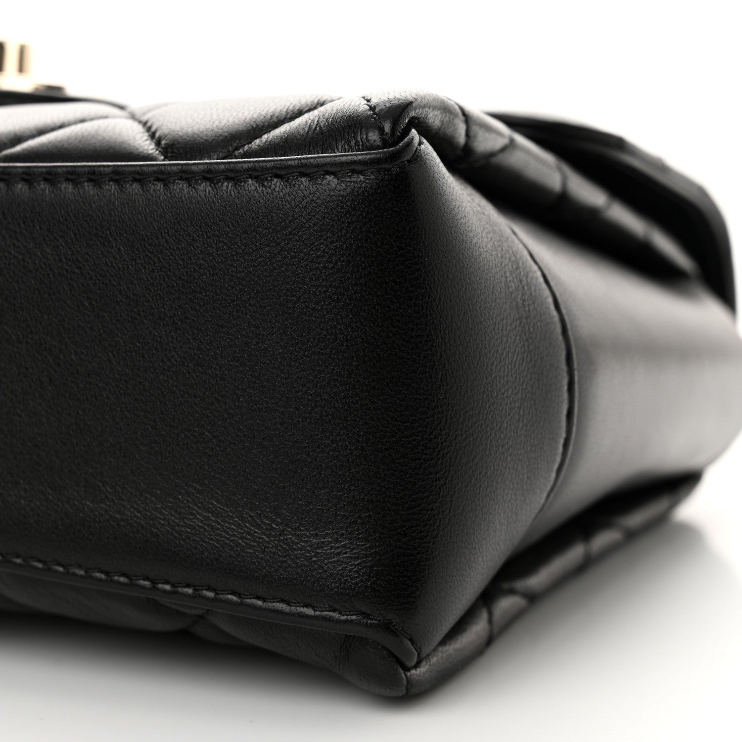 Chanel Lambskin Quilted Small Top Handle Square Flap Black 10 of 11