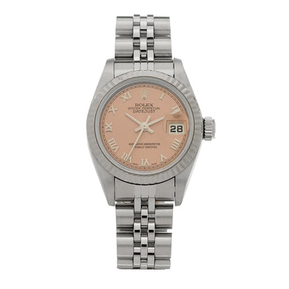 Rolex Stainless Steel 26mm Oyster Perpetual Datejust Watch Pink Roman 79174 1 of 4