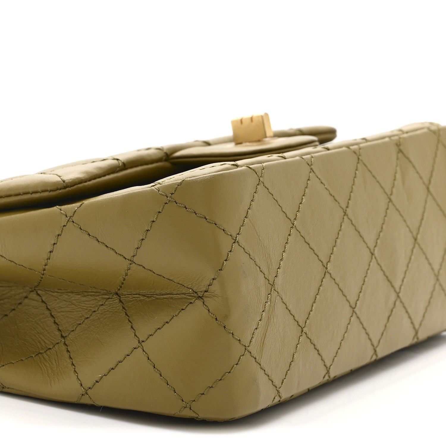 Chanel Aged Calfskin Quilted 2.55 Reissue 224 Flap  Khaki 9 of 10