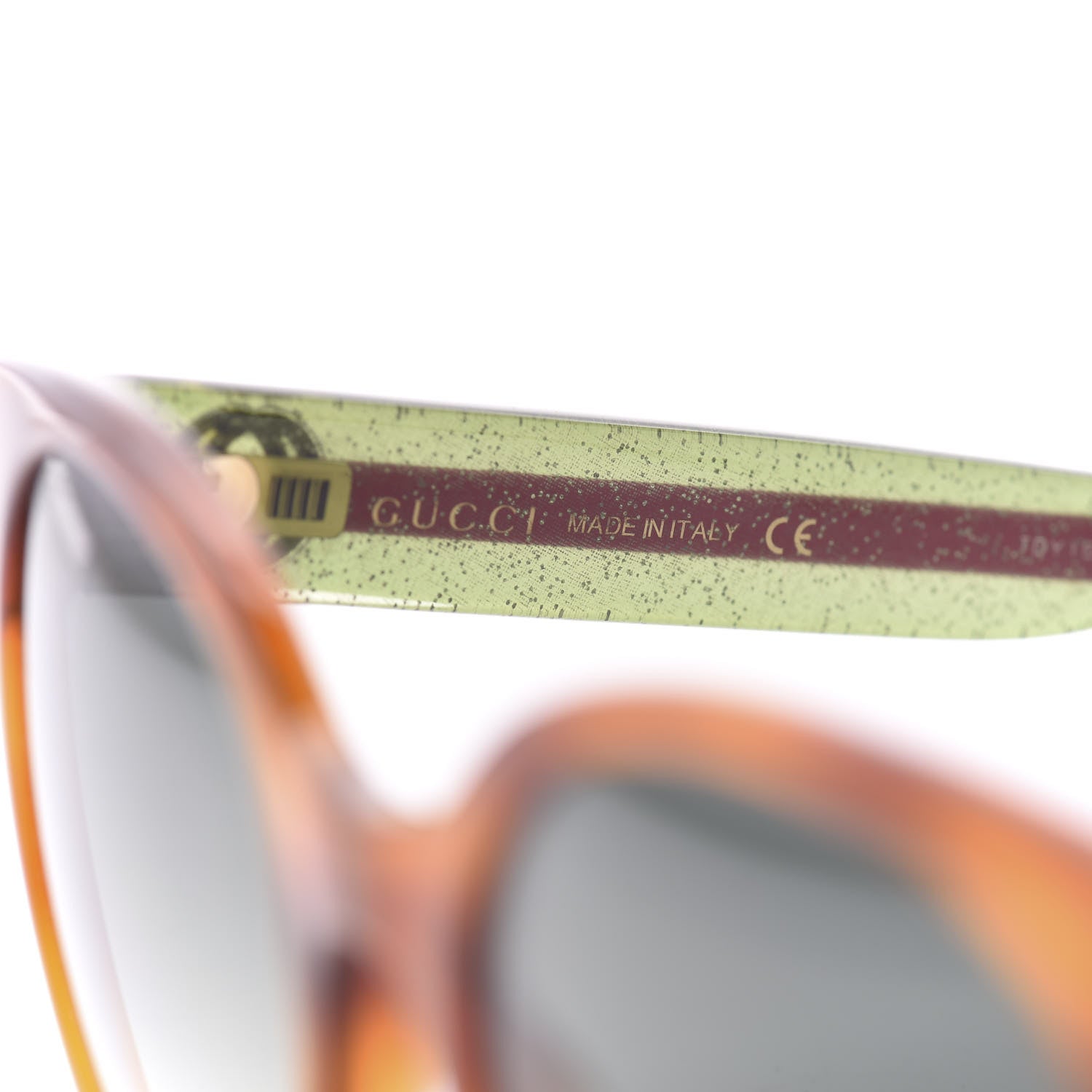 Gucci Round Eye GG Web Glitter GG0035S Sunglasses Tortoise 5 of 9