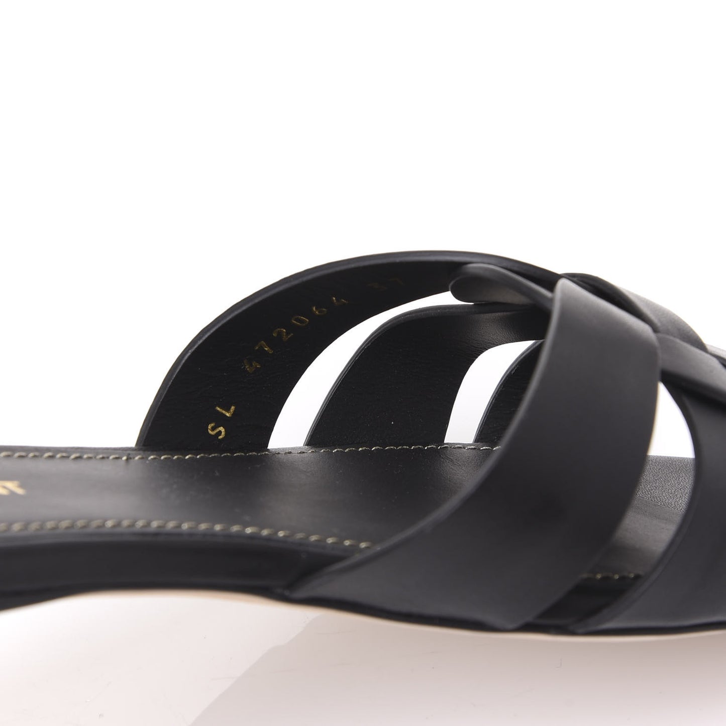 Calfskin Nu Pied 05 Slide Sandals 37 Black