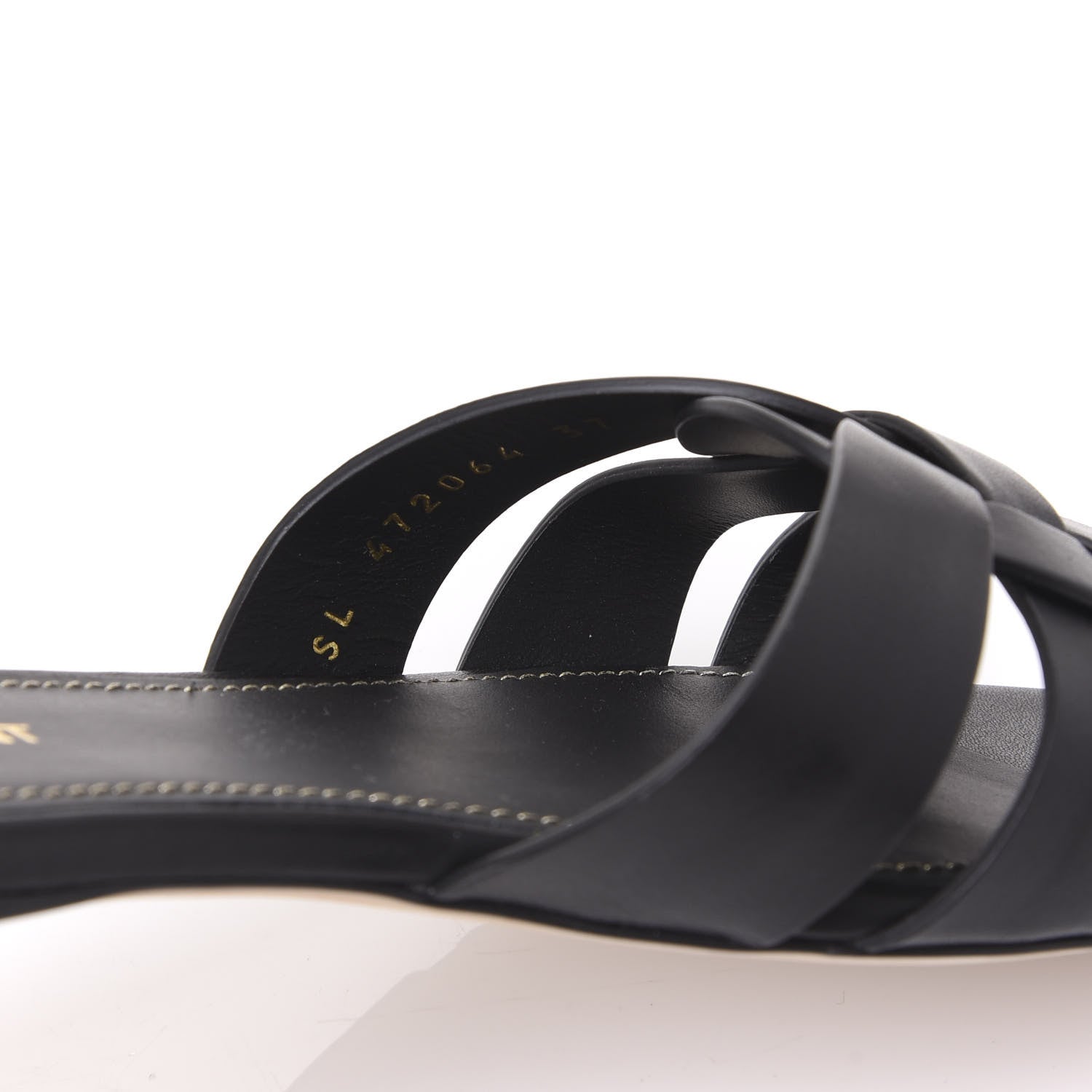 Saint Laurent Calfskin Nu Pied 05 Slide Sandals 37 Black 8 of 9