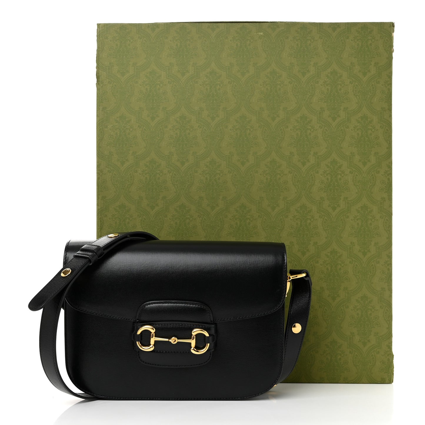 Azalea Calfskin Horsebit 1955 Shoulder Bag Black