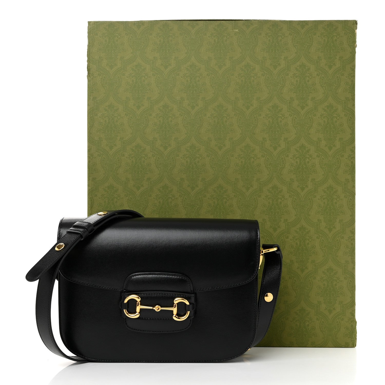 Gucci Azalea Calfskin Horsebit 1955 Shoulder Bag Black 12 of 12