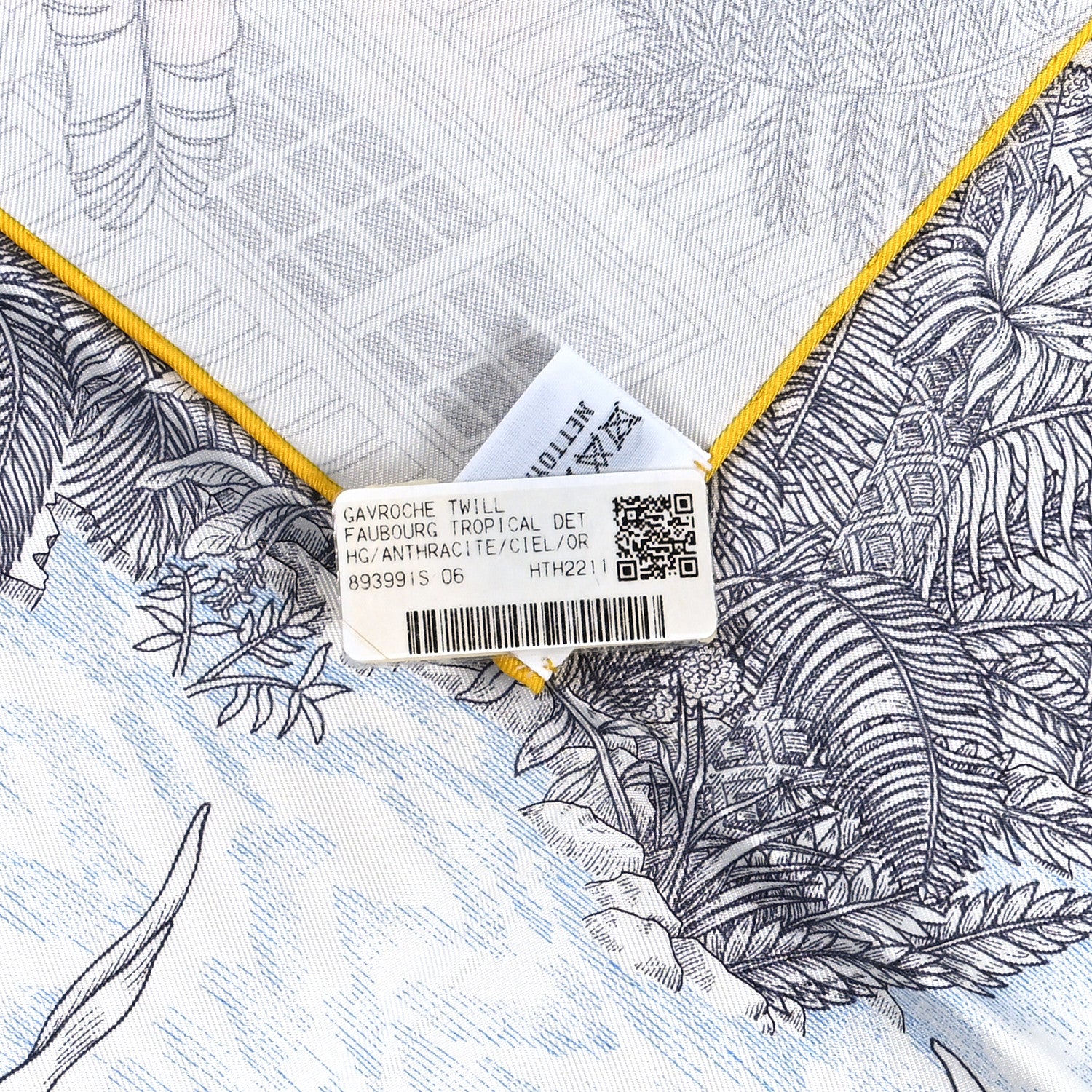 Hermes Silk Faubourg Tropical Scarf 45 Anthracite Ciel 4 of 4