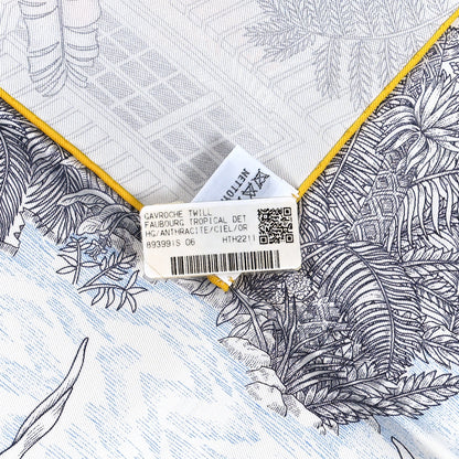 Hermes Silk Faubourg Tropical Scarf 45 Anthracite Ciel 4 of 4