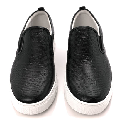 Gucci Calfskin GG Tennis Embossed Mens Dublin Slip On Sneakers 12 Black 2 of 11