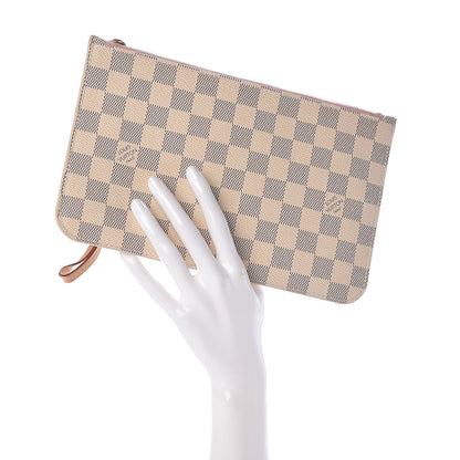 Louis Vuitton Damier Azur Neverfull MM GM Pochette Rose Ballerine 2 of 7