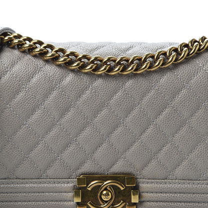 Chanel Caviar Quilted Medium Boy Flap Dark Beige 13 of 14