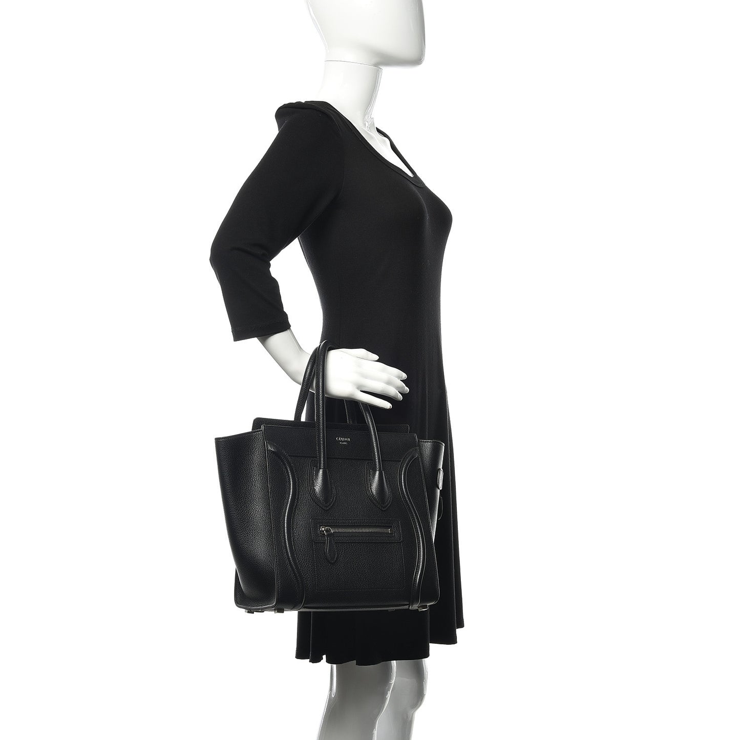 Drummed Calfskin Micro Luggage Black