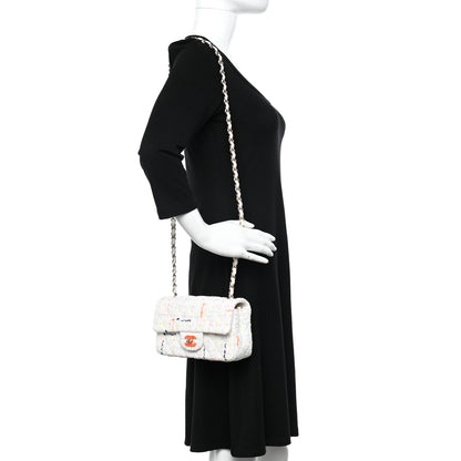 Chanel Tweed Mini Rectangular Flap White Multicolor 2 of 10