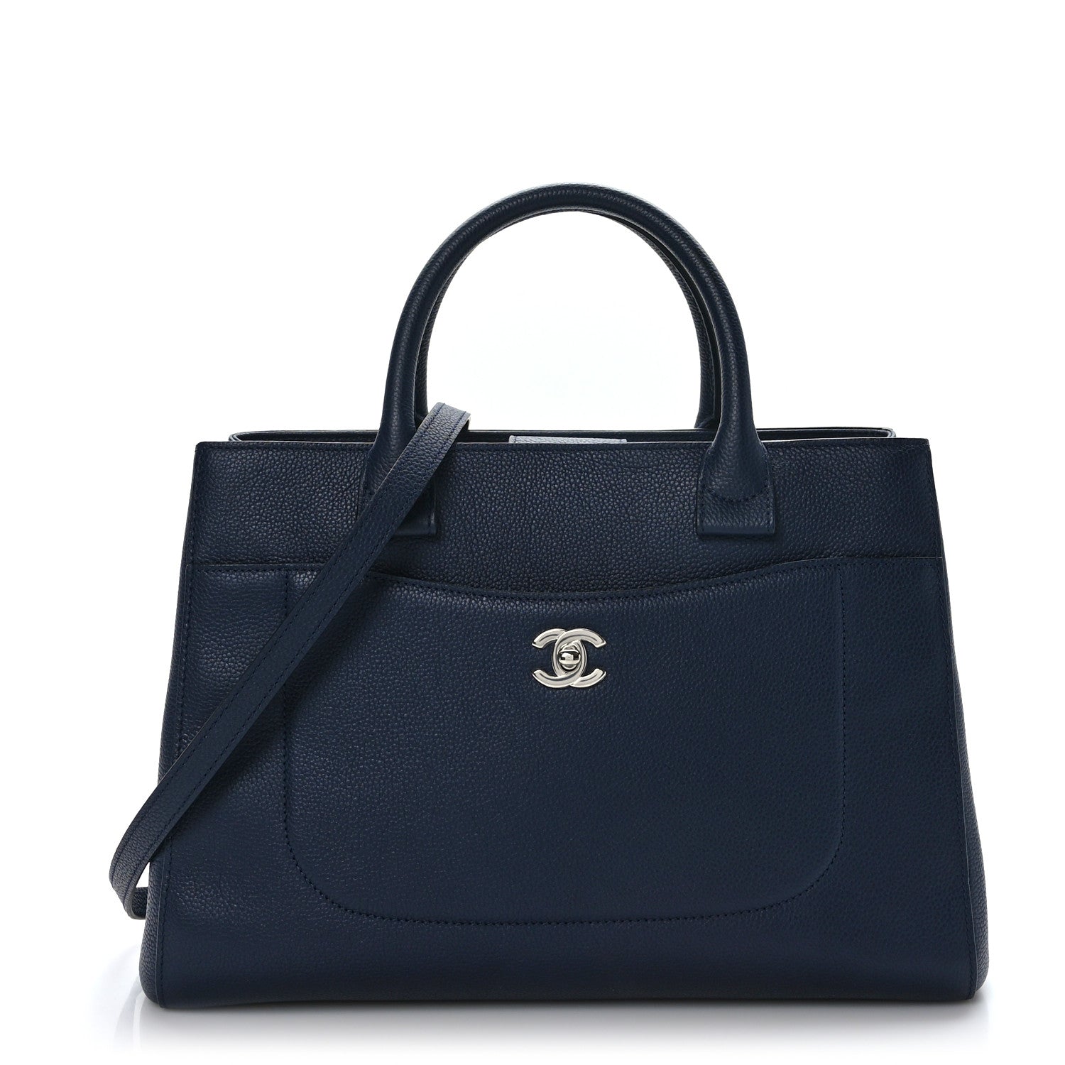 Chanel Grained Calfskin Small Neo Executive Shopper Tote Navy 1 of 11