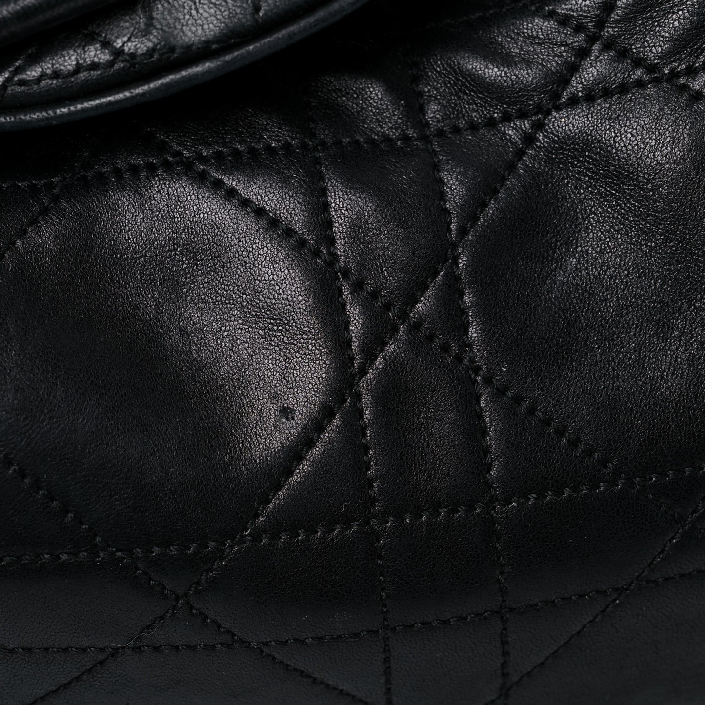 Lambskin Cannage Flap Shoulder Bag Black