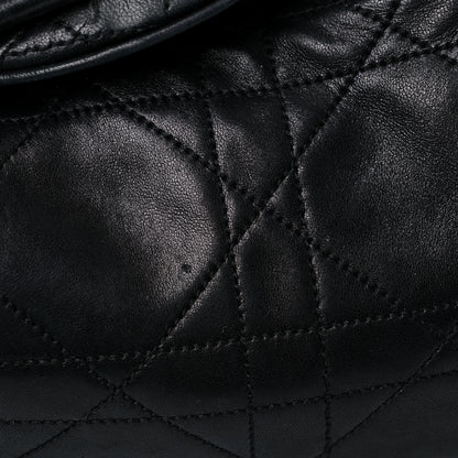 Christian Dior Lambskin Cannage Flap Shoulder Bag Black 25 of 29
