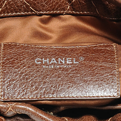 Chanel Glazed Calfskin On The Road Drawstring Tote Brown 7 of 8