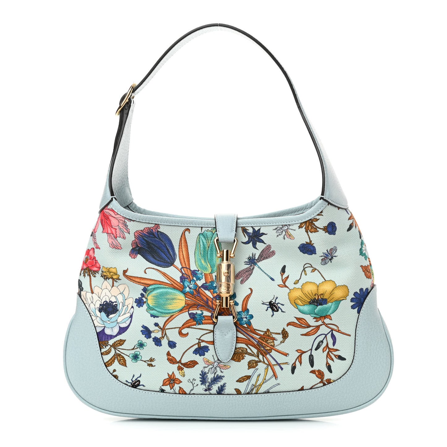 Canvas Flora Medium Jackie Hobo Light Blue