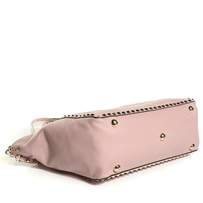 Valentino Garavani Vitello Medium Rockstud Tote Pink 4 of 10