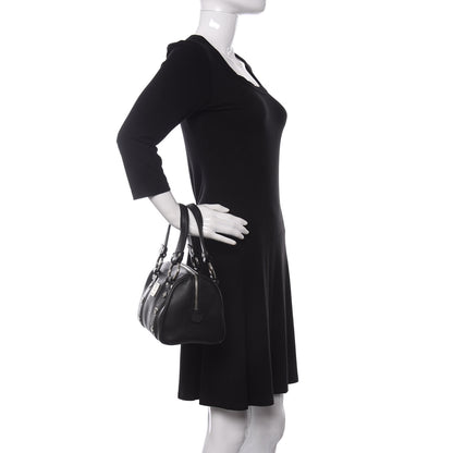 MCM Grained Calfskin Studded Boston Bag Black 2 of 9