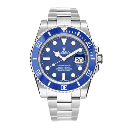 Rolex 18K White Gold 40mm Oyster Perpetual Submariner Smurf Watch Royal Blue 116619LB 1 of 5
