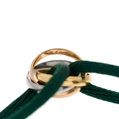 Cartier 18k Pink Yellow White Gold Trinity Adjustable Cord Bracelet Green 5 of 5