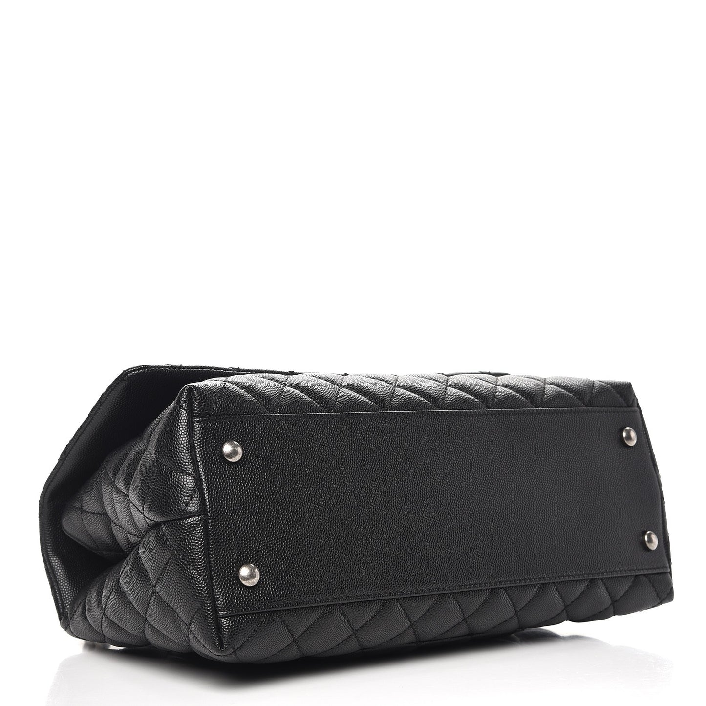 Caviar Quilted Small Coco Handle Flap Black