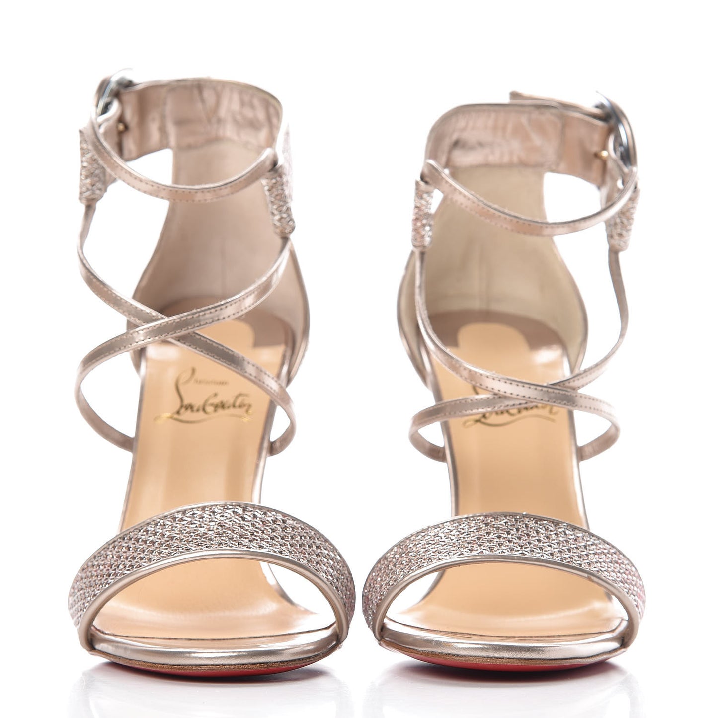 Lurex Glitter Specchio Choca Lux 100 Sandals 36.5 Colombe