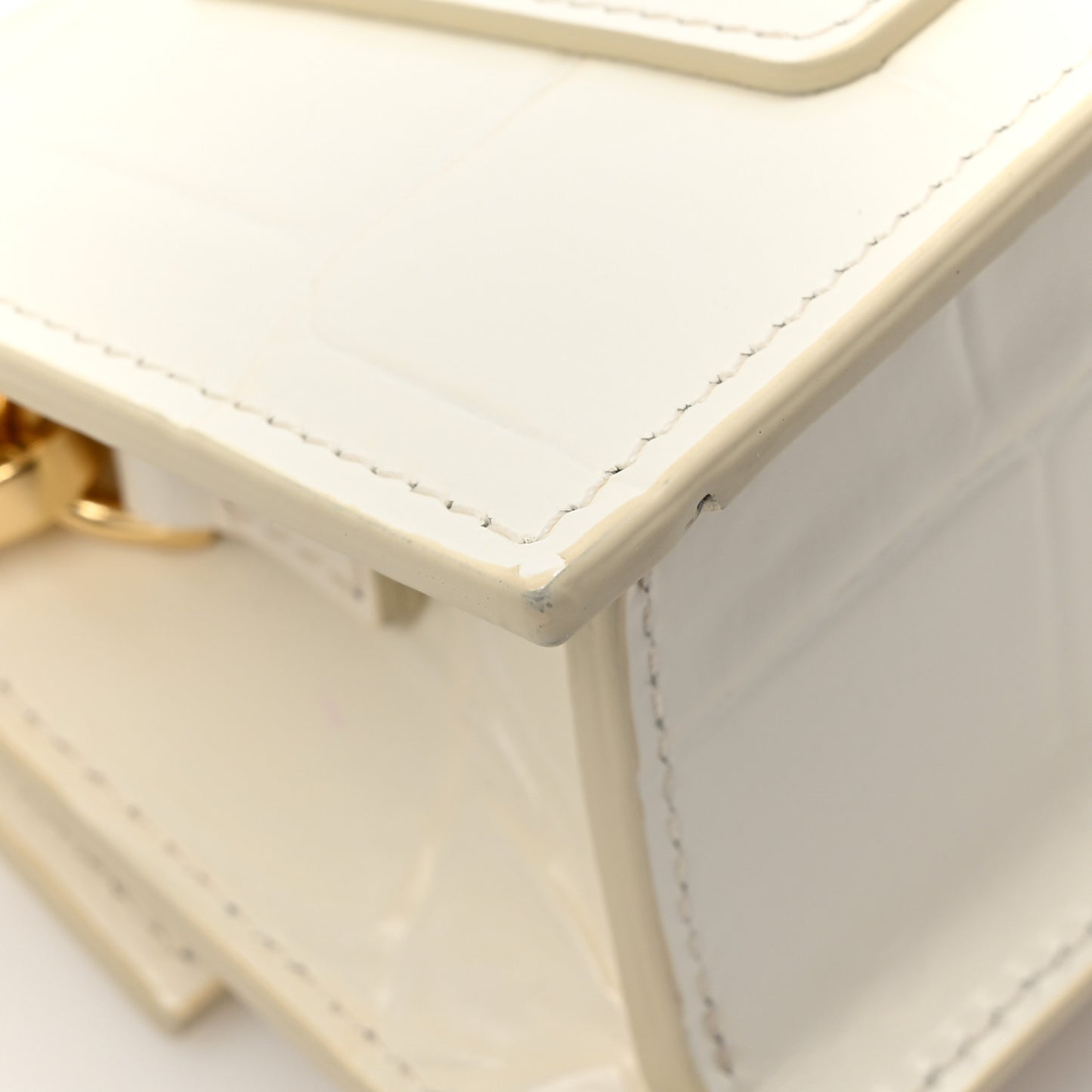 Calfskin Crocodile Embossed Le Bambino Light Ivory