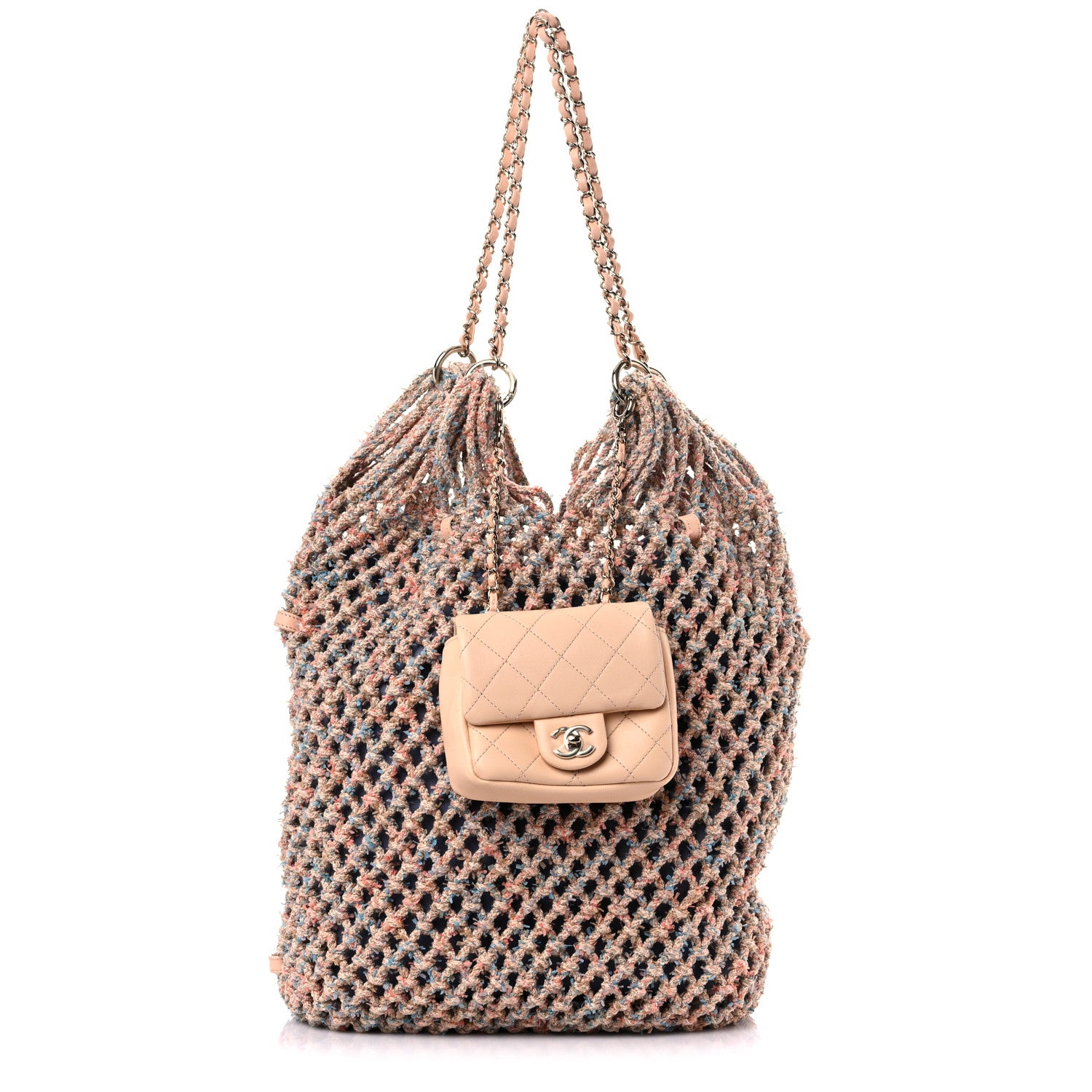 Chanel Lambskin Mixed Fibers Large Shopping Bag Beige Pink 1 of 10