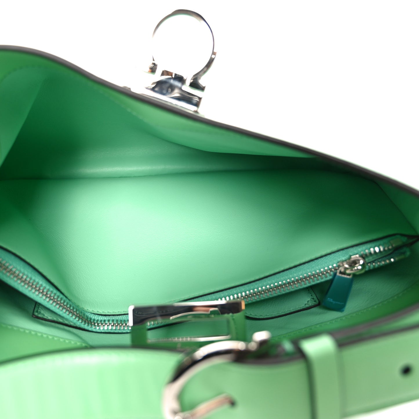 Calfskin Trifolio Shoulder Bag Light Green