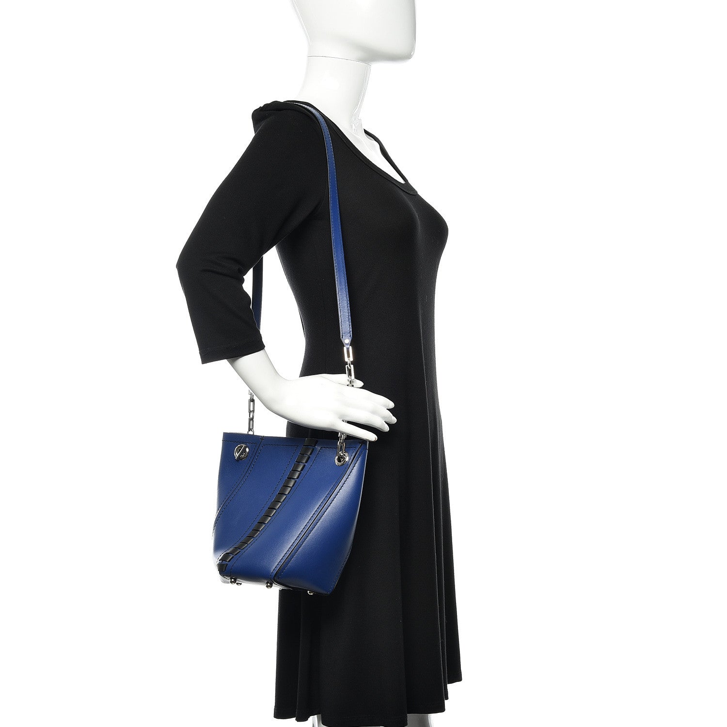 Proenza Schouler Smooth Calfskin Mini Hex Bucket Bag Lapis 2 of 8