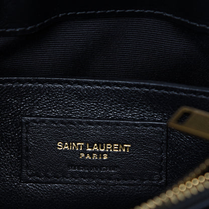 Saint Laurent Calfskin Y Quilted Monogram Small Loulou Chain Satchel Black 5 of 11