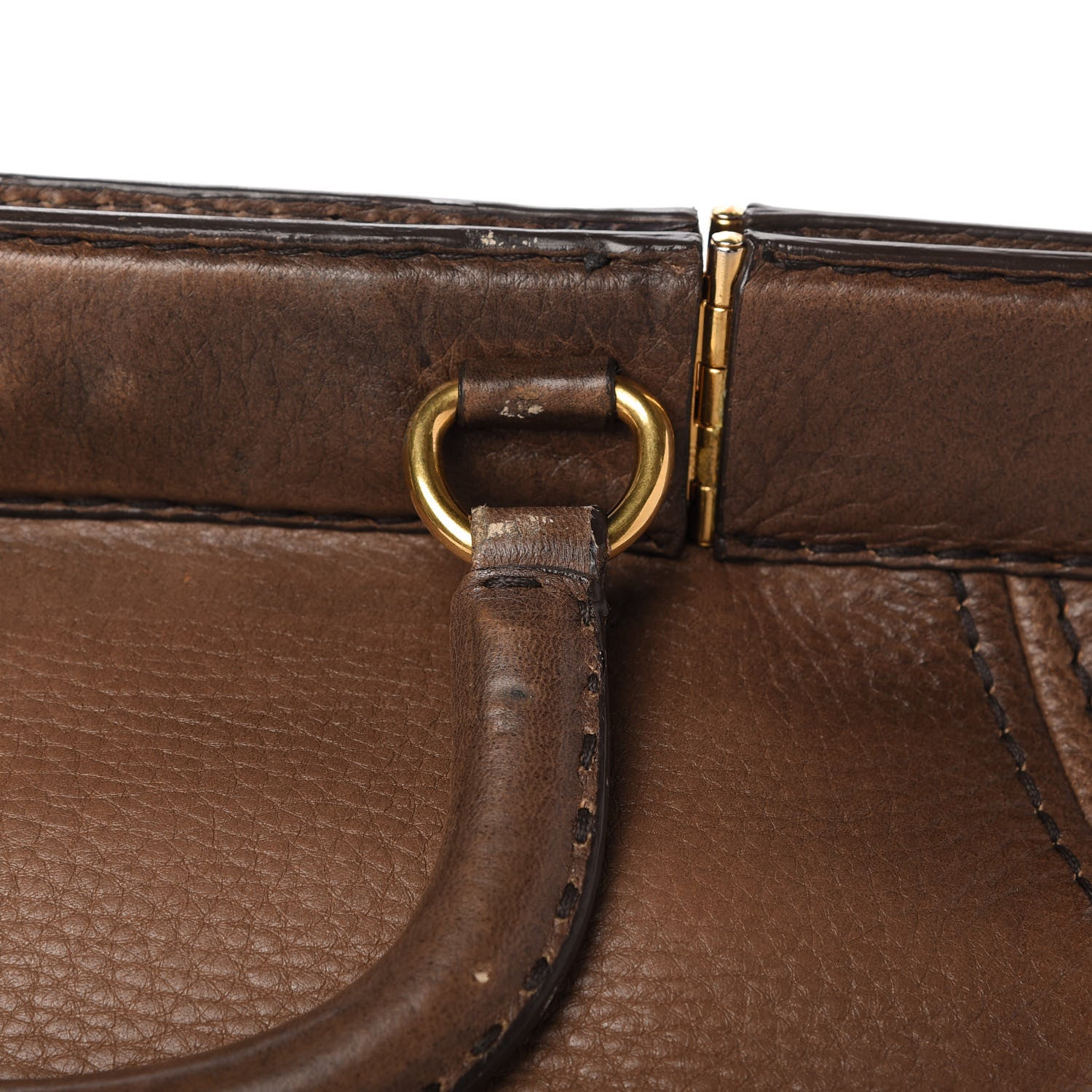 Prada Cervo Antik Top Handle Tote Brown 19 of 21