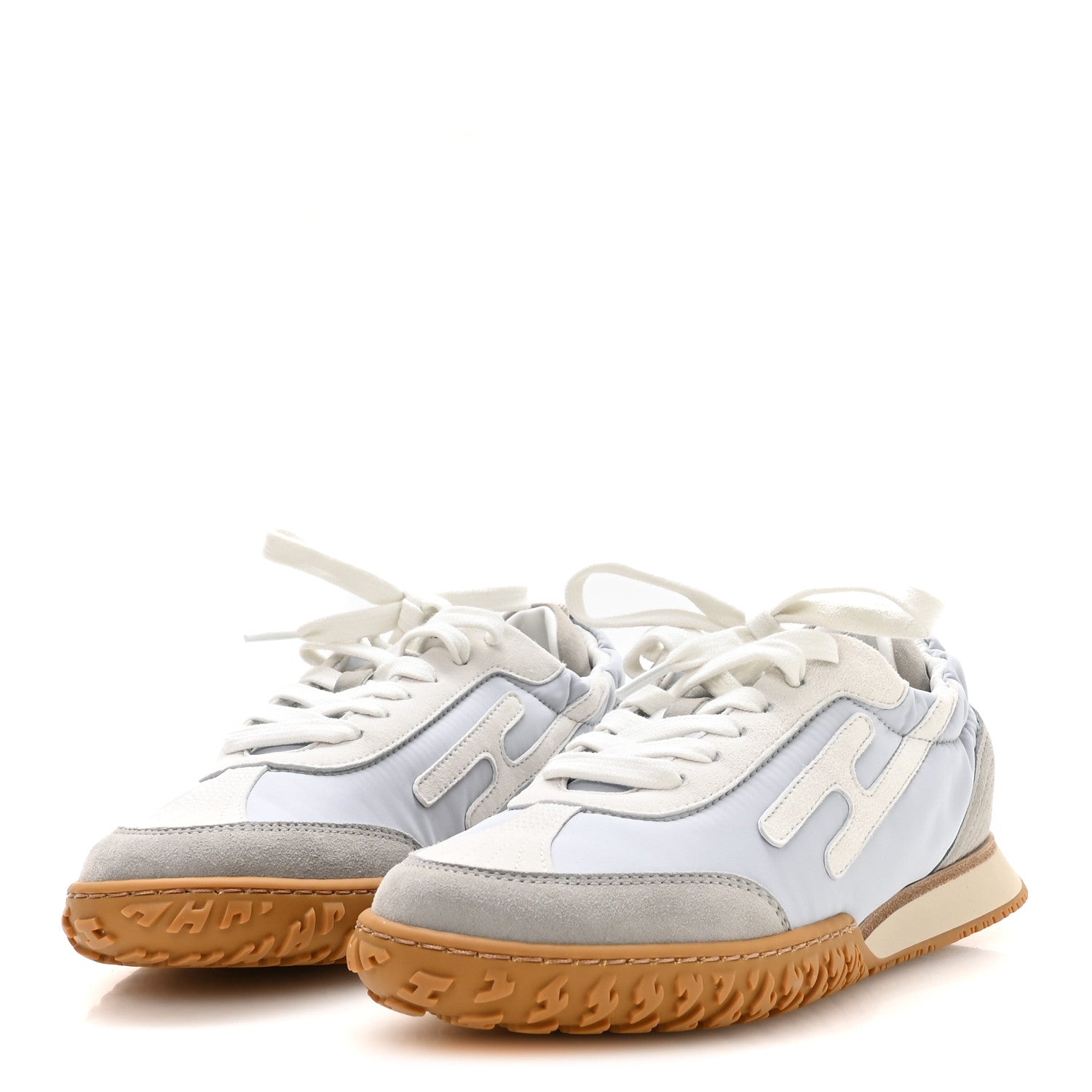 Hermes Suede Goatskin Jet Sneakers 36 Gris Arctique Blanc 4 of 9