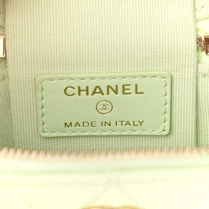 Chanel Caviar Quilted Small Handle With Care Vanity Case With Chain Light Green 6 of 9