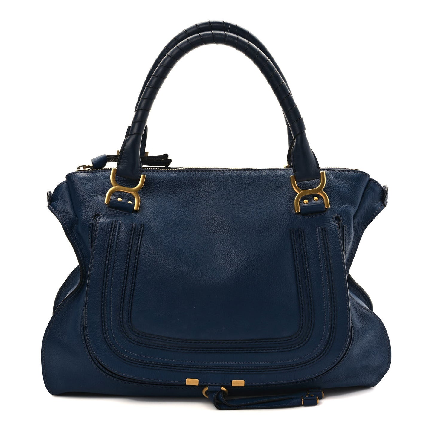 Calfskin Small Marcie Satchel Royal Navy
